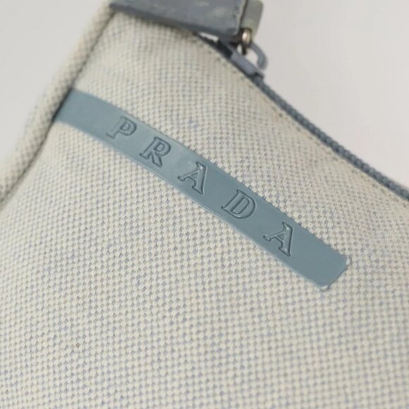 PRADA Sports Accessory Pouch Canvas Light Blue Silver - Picture 11 of 16